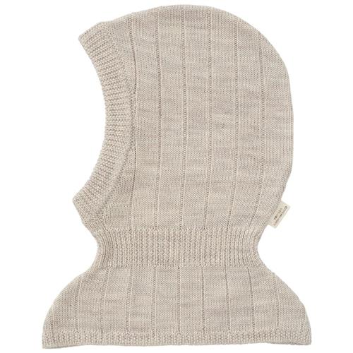 Copenhagen Colors Rib Knitted Balaclava In Merino Wool  Pale Cream Melange 44/46 cm Uld Creme  44/46 cm  Drenge, Piger
