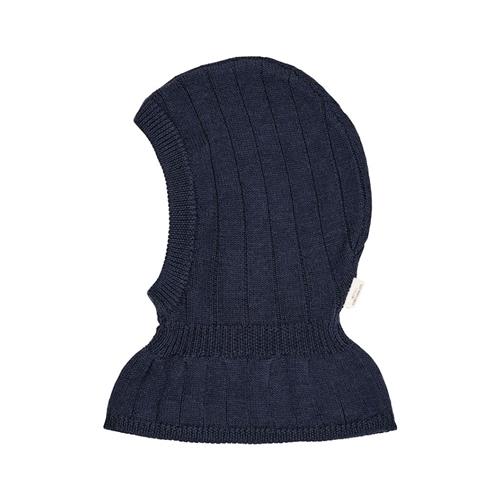 Copenhagen Colors Rib Knitted Balaclava In Merino Wool  Navy Navy 53/54 cm Uld Marineblå  53/54 cm  Drenge, Piger