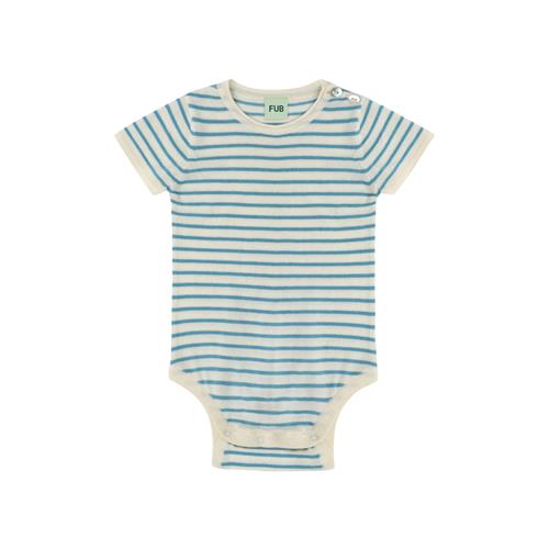 FUB Kortærmet Babybody Ecru/sea  Ecru/Sea-80 cm  Blå  80 cm  Piger