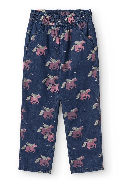 Copenhagen Colors Unicorn Denim Jeans Frill At Waist Dark Unicorn Wash-128 cm  Blå  128 cm  Piger