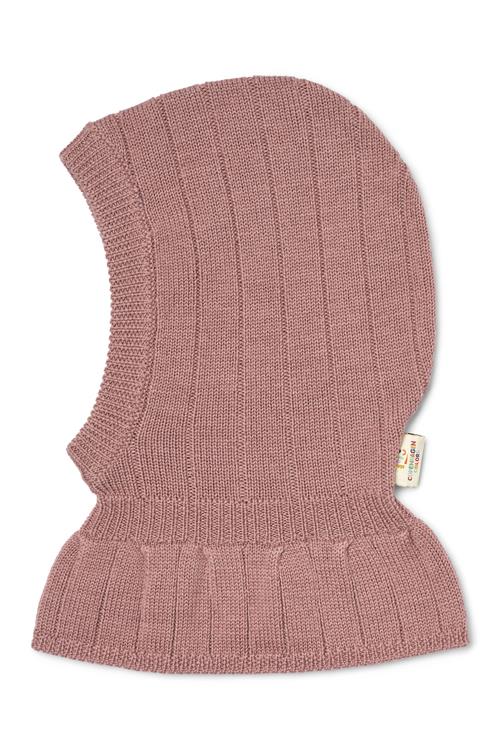 Copenhagen Colors Merino Rib Knitted Balaclava Winter Rose-44/46 cm  Lyserød  44/46 cm  Piger