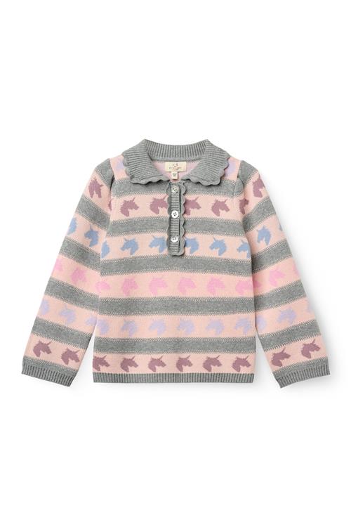 Copenhagen Colors Unicorn Pattern Ls. Blouse W. Collar Unicorn-86 cm  Lyserød  86 cm  Piger