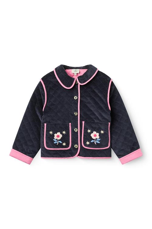 Copenhagen Colors Quilted Corduroy Jacket W. Embroidery Navy-110 cm  Marineblå  110 cm  Piger