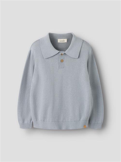 Lil’ Atelier Nmmhitos Loose Ls Polo Knit Lil Sleet Sleet 98 cm  Grå  98 cm  Drenge