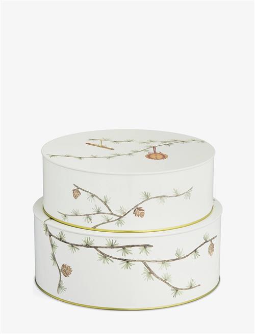 Kähler | Hammershøi Christmas Storage Tin Ø20/Ø22 White W. Deco 2 Pcs. | ONE SIZE