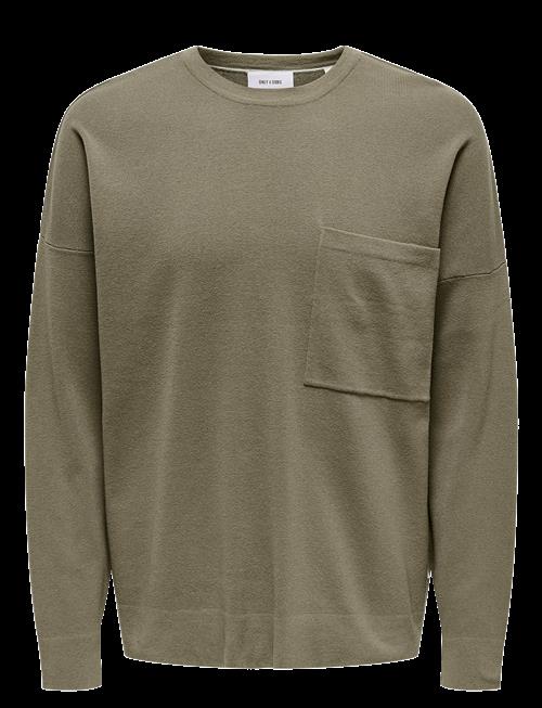 ONLY & SONS | Onslamai Ovz 12 Ls Pocket Crew Knit | S