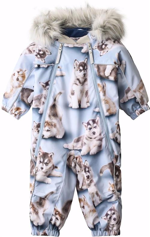 Molo Pyxis Fur Baby Snowsuit Husky Cubs Husky Cubs 104 cm  Blå  104 cm  Drenge, Piger