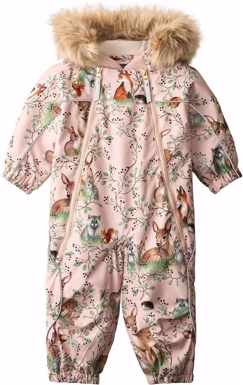 Molo Pyxis Fur Baby Snowsuit Furry Friends Furry Friends 104 cm  Lyserød  104 cm