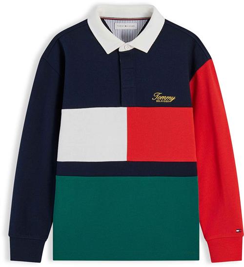 Tommy Hilfiger Rugby-poloskjorte Med Lange Ærmer Dark Blue Blocking  Dark Blue Blocking 3 Y  Blå  3 år  Drenge, Piger