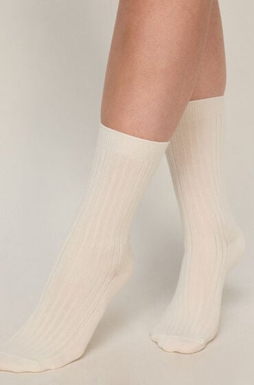 Hunkemöller Cashmere Blend Ribbed Socks Grå