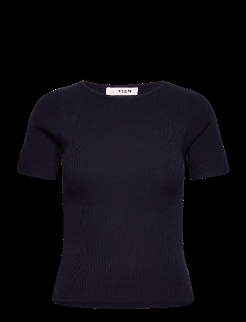 A-View | Rib Knit Short Sleeve Top | L
