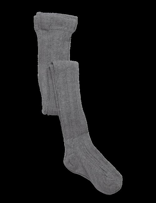Geggamoja | Cable Knitted Stockings Grey Melange | 98-104