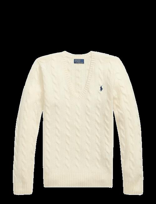 Polo Ralph Lauren | Cable-Knit Wool-Cashmere V-Neck Sweater | S