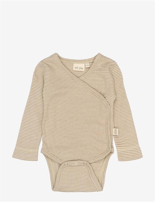 Petit Piao | Ppdian Body L/S Fold Over Stripe Nb Noos | 50