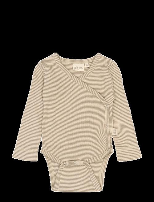 Petit Piao | Ppdian Body L/S Fold Over Stripe Nb | 68