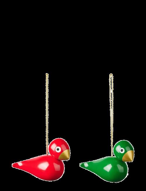 Kay Bojesen | Christmas Birds H5 Red/Green 2 Pcs. | H:5CM