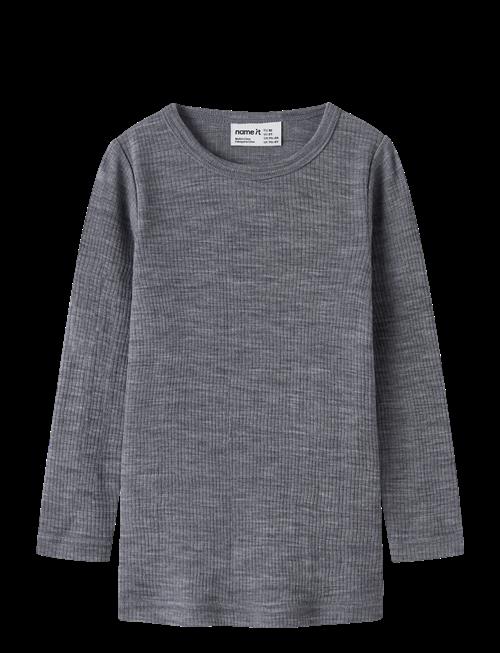 name it | Nmnwax Wool Rib Ls Top Noos | 122-128