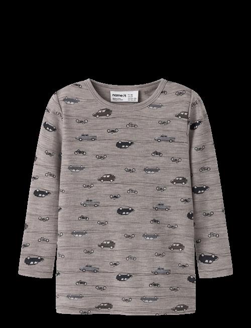 name it | Nmmwang Wool Rib Ls Top Aop Noos | 104