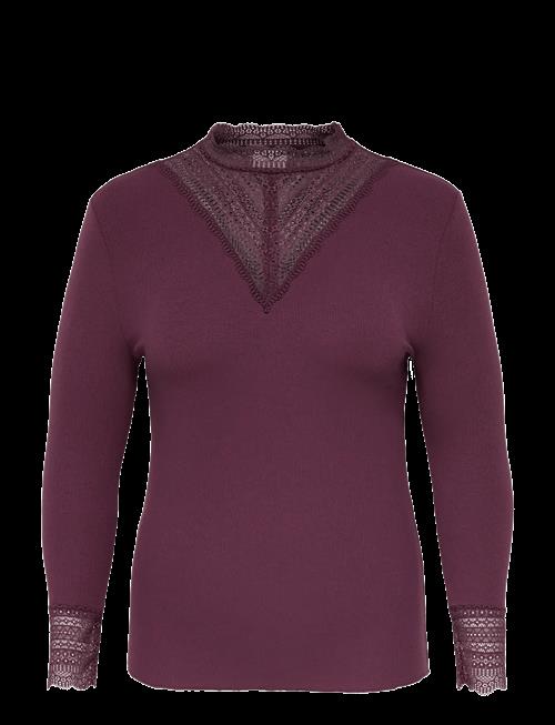 ONLY Carmakoma | Cartilde Rib Lace L/S Top Jrs Noos | 46-48