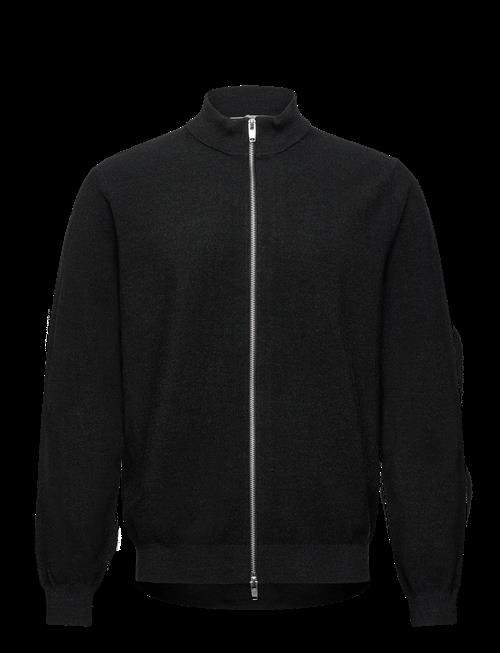 Lindbergh Black | 100 Merino Zip Through Knit | S