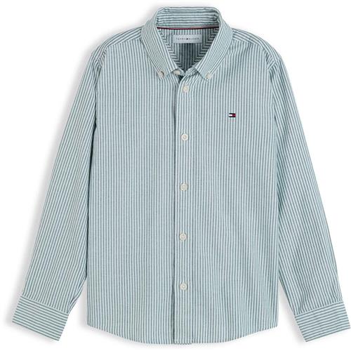 Tommy Hilfiger Flag Oxford Langærmet Skjorte Rural Green Stripes  Rural Green Stripes 4 Y  Grøn  4 år  Drenge, Piger