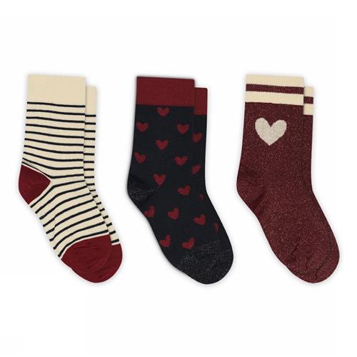 MP Denmark Maja Socks - 3-Pack Karanda Red Karanda Red 22-24 EU  Rød  22-24 EU  Drenge, Piger