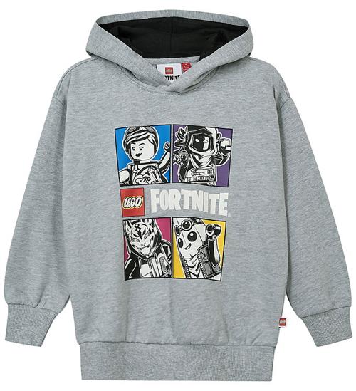 LEGOÂ® Fortnite Hættetrøje - LWSian 700 - Gråmeleret m. Print