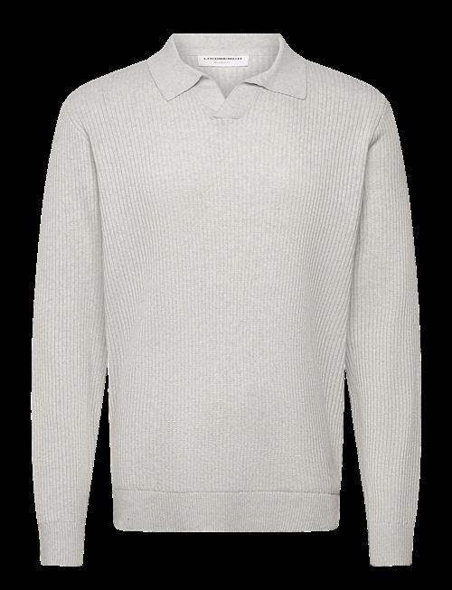 Lindbergh | Ribbed L/S V-Neck Poloribbed L/S V-Neck Polo | S