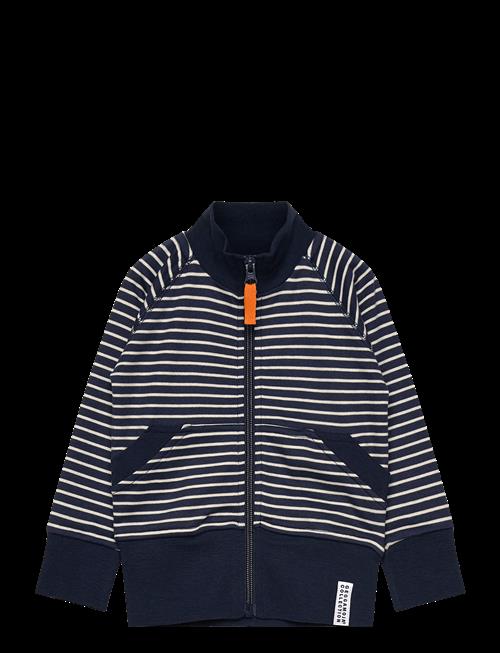 Geggamoja | Zip Sweater Navy Beige Stripe | 110/116