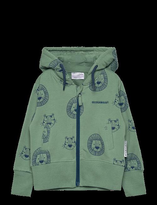 Geggamoja | College Hoodie Green Tiger | 122/128