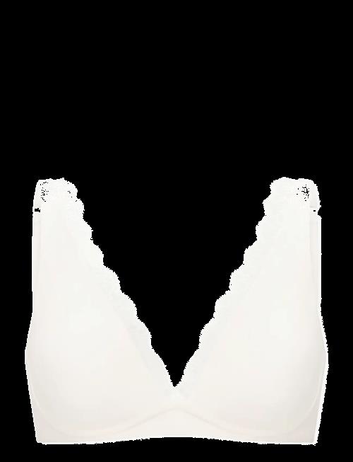 Schiesser | Moulded, Wireless Bra, Off-White Lace - Unique Cotton | C x 70