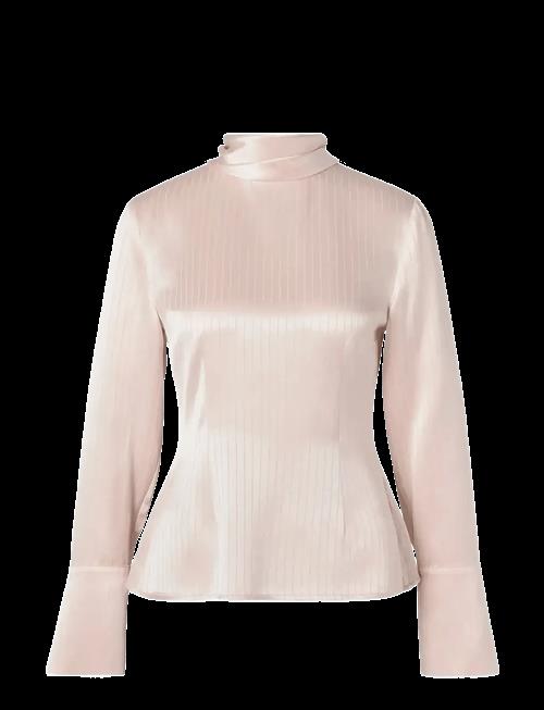 Malina | Celene Tie Detailed Satin Blouse | 38