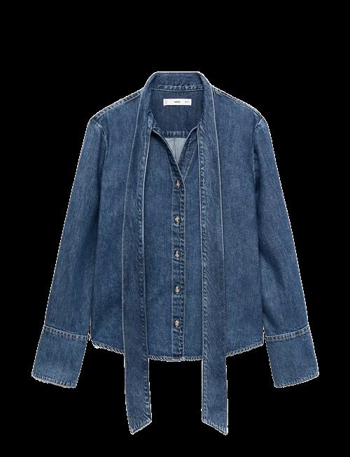 Mango | Denim Shirt With Bow | XS