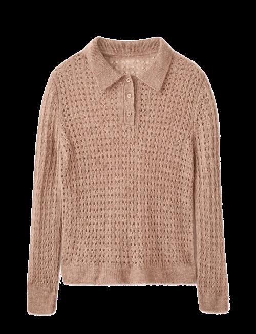 Mango | Openwork Knitted Polo-Neck Sweater | M