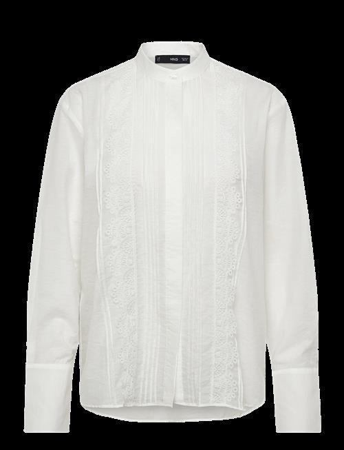 Mango | Blouse With Lace Trim Details | M