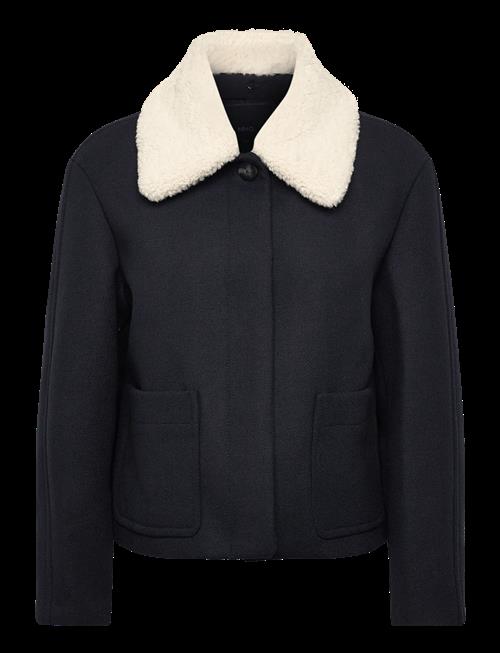 Mango | Wool-Blend Jacket With Shearling-Blend Collar | XS