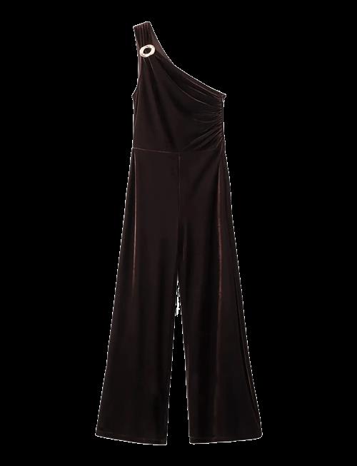Mango | Velvet Jumpsuit With Metallic Detail | L