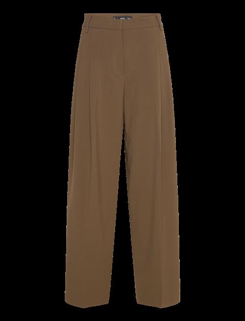 Mango | Wide Leg Mid-Rise Pleated Trousers | 36