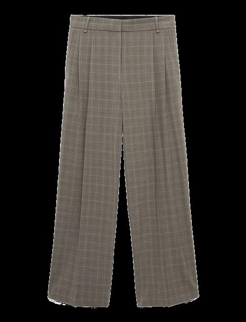 Mango | Wide Leg Check Suit Trousers | 36