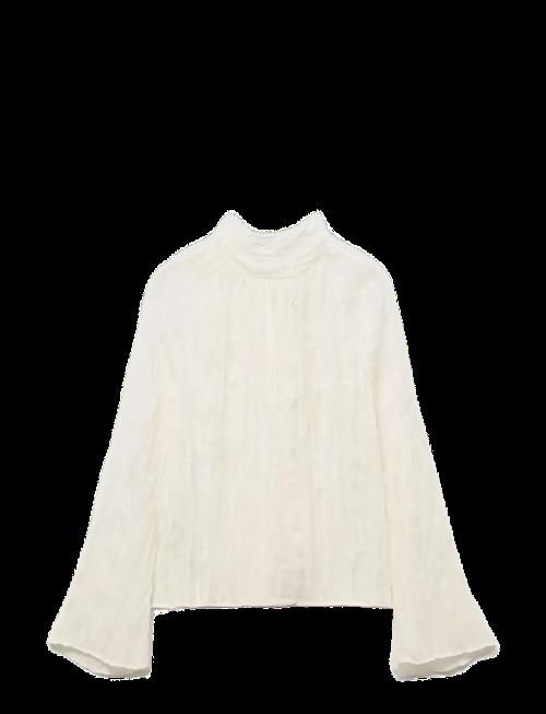 Mango | Bow Textured Blouse | L
