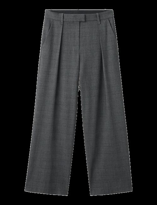 Mango | Pleated Check-Print Suit Trousers | 34