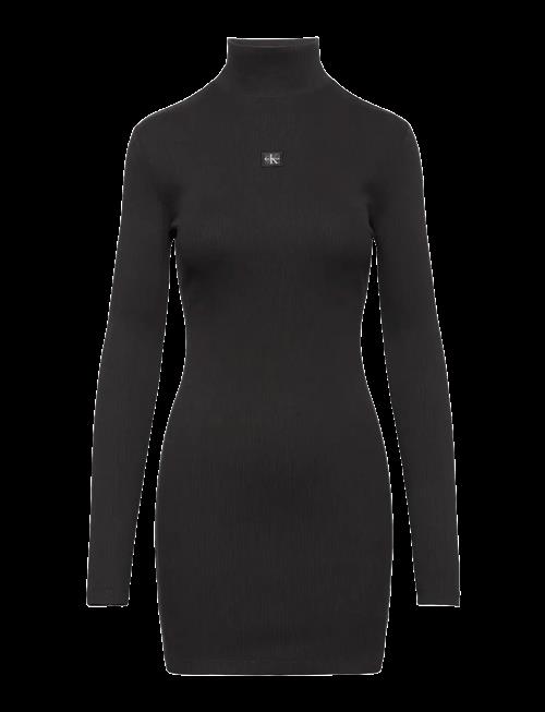 Calvin Klein Jeans | Ls Woven Label 2X2 Rib Mini Dres | S
