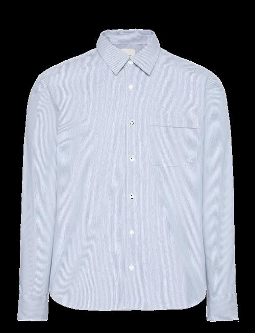 Calvin Klein | Ls Yd Thin Stripe Poplin Easy Sh | L