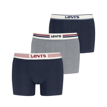 Levis 3P Gift Icon Combi Boxer Marineblå/Grå bomuld X-Large Herre