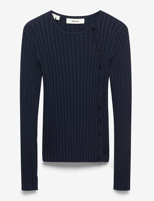 Selected | Slfhelen Ls Knit Button O-Neck Top | XS