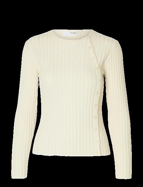 Selected | Slfhelen Ls Knit Button O-Neck Top | L