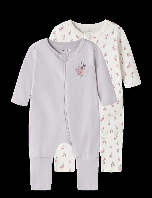 name it | Nbfnightsuit 2P Zip Ff Flower Noos | 80
