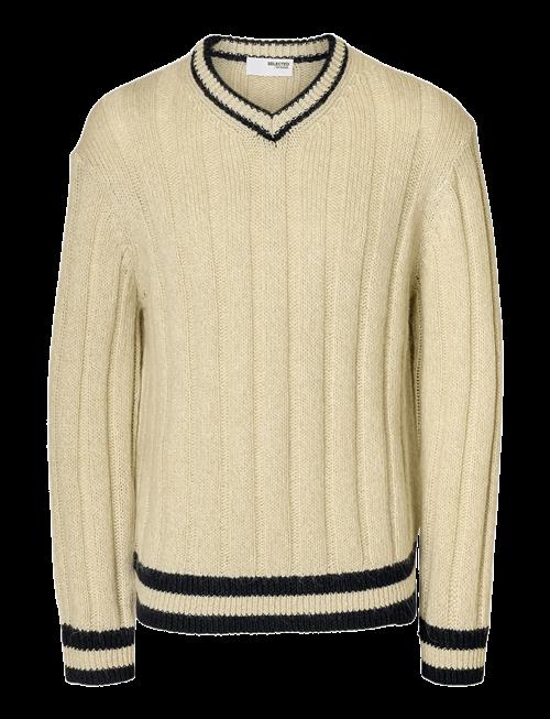 Selected | Slhroy Ls Knit Relaxed Rib V-Neck | L