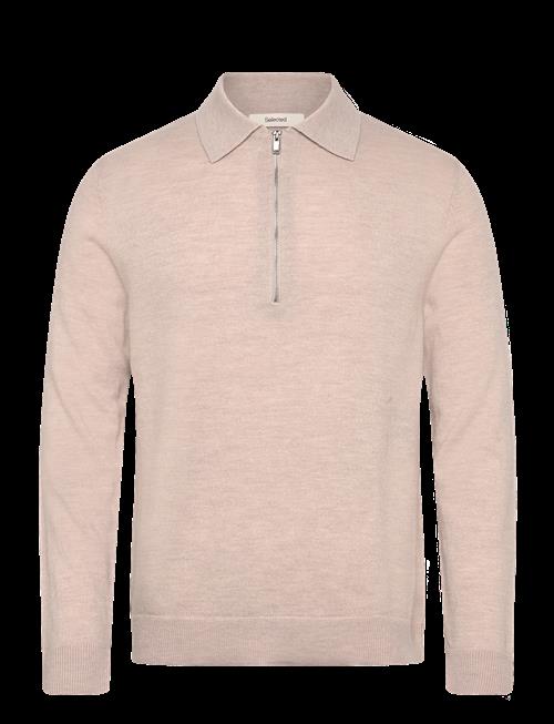 Selected | Slhtray Merino Brushed Relaxed Zip Polo | L