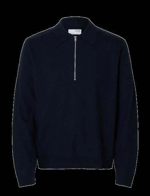 Selected | Slhtray Merino Brushed Relaxed Zip Polo | S